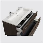 Ensemble meuble sous-vasque 120cm + plan vasque + miroir MAIA / Chêne fumé