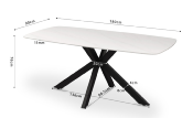 Table ARMSTRONG 180 CM ovale danoise pierre véritable blanc marbré
