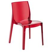 Chaise JEWEL empilable / Rouge Transparent
