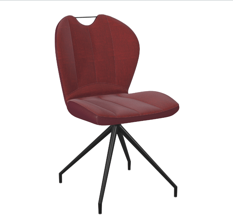Chaise NEW YORK pivotante 90° rouge