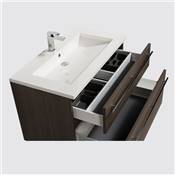 Ensemble meuble sous-vasque 90cm + plan vasque + miroir MAIA / Chêne fumé