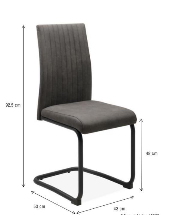 chaise MONARCH pieds luge noir tissu gris