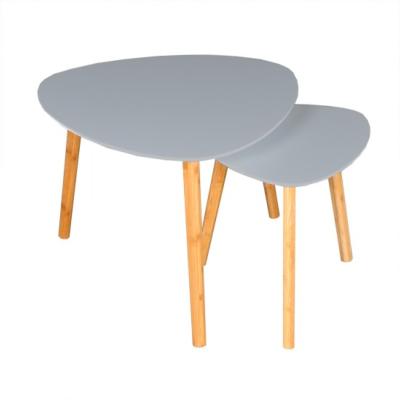 Lot de 2 tables basses gigognes ONYX / Gris