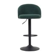 Tabouret de bar 'AUDA' bouclé vert