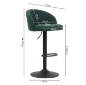 Tabouret de bar 'AUDA' bouclé vert