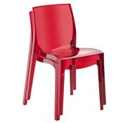 Chaise JEWEL empilable / Rouge Transparent