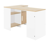 Bureau d'angle blanc et bois NEWCASTEL