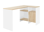 Bureau d'angle blanc et bois NEWCASTEL