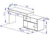 Bureau d'angle blanc et bois modulable MODULA