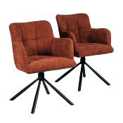 CHAISE PIVOTANTE DOLCE TISSU BRIQUE