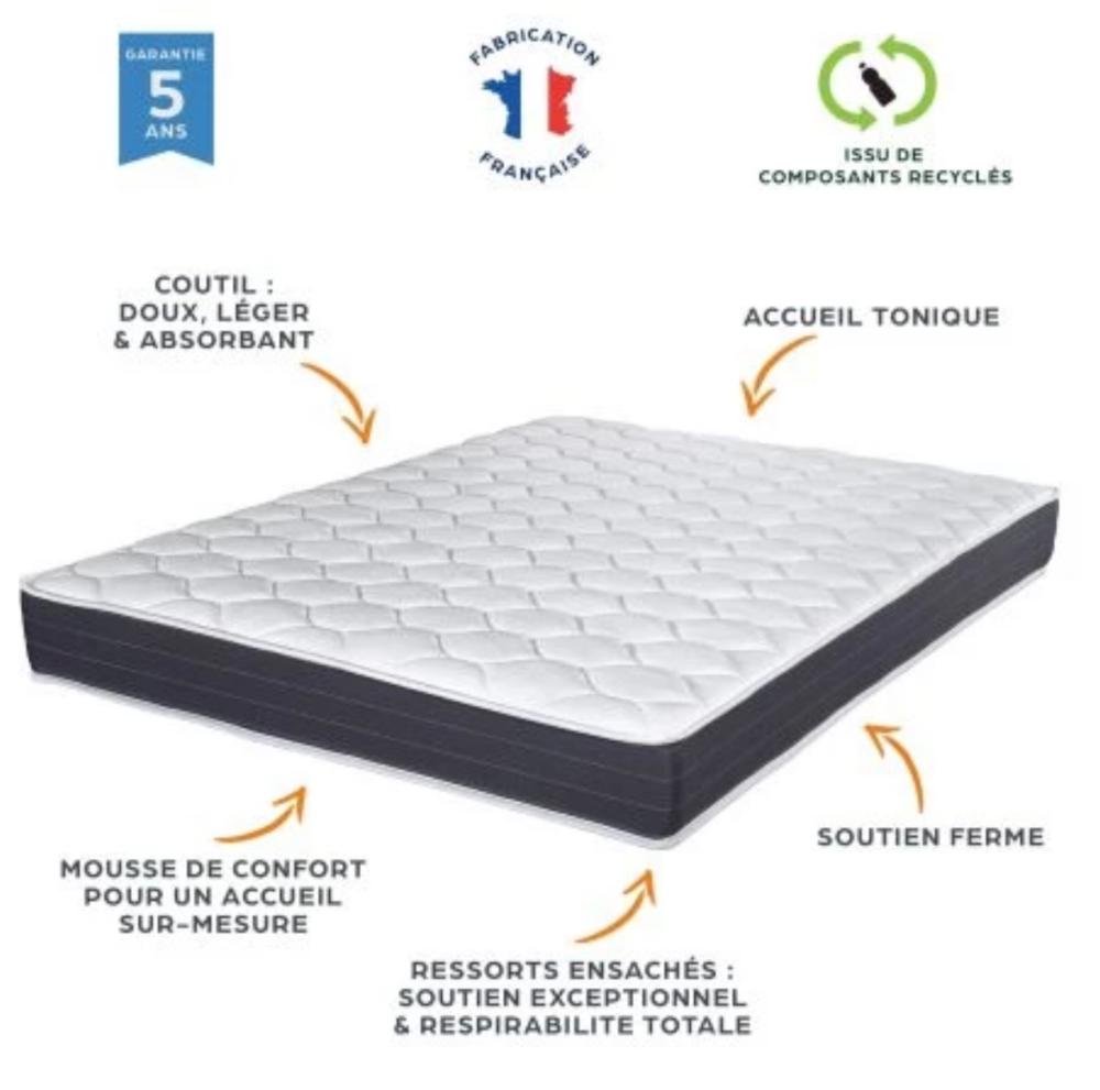 Matelas ressorts RECORD 160X200CM 