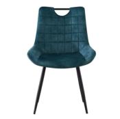 Chaise velours bleu petrol NINO