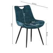 Chaise velours bleu petrol NINO