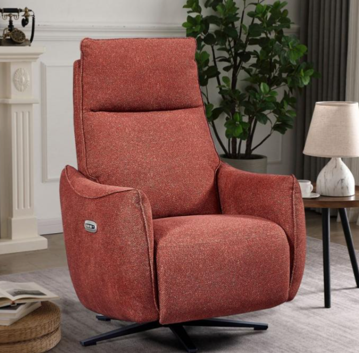 Fauteuil relaxation pivotant PEPSY rouge brique 