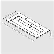 Ensemble meuble sous-vasque 120cm + plan vasque + miroir MAIA / Chêne naturel