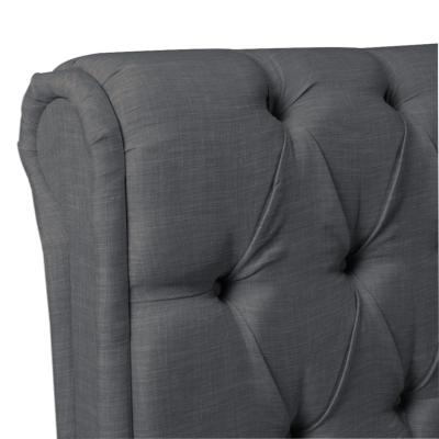 Lit CHELSEA 140x190 + 4 tiroirs + sommier / Gris foncé