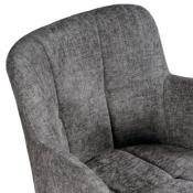 CHAISE PIVOTANTE DOLCE TISSU GRIS FONCE