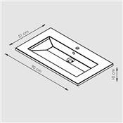 Ensemble meuble sous-vasque 90cm + plan vasque + miroir MAIA / Chêne naturel