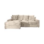 CANAPE D'ANGLE GROS VELOURS UPSO BEIGE
