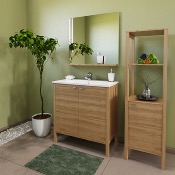 Meuble de rangement TRIBU 1 porte - 3 tablettes / Chêne