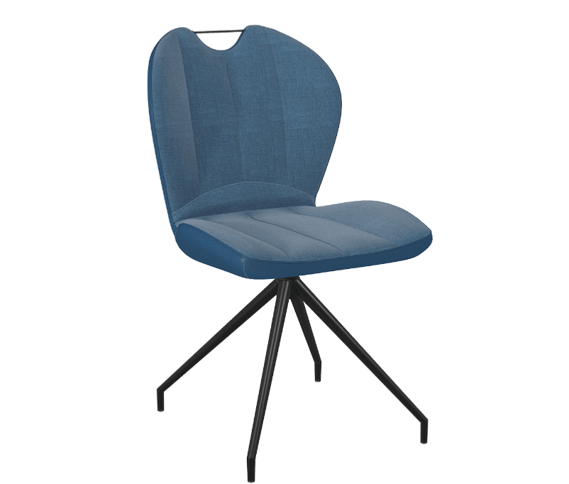 Chaise NEW YORK pivotante 90° bleu