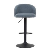 Tabouret de bar 'AUDA' bouclé bleu