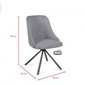 Chaise pivotante CALIOPE / Gris clair