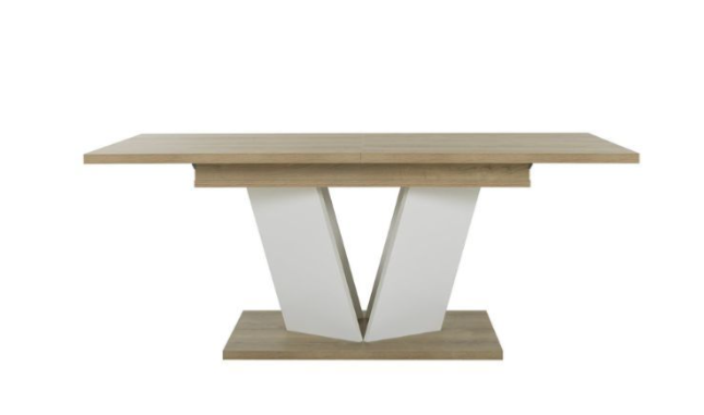 table à manger extensible  ALBA blanc et chêne 190 A 235CM