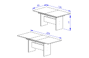 Table à manger extensible STEPHANE chêne et noir 160 A 205CM