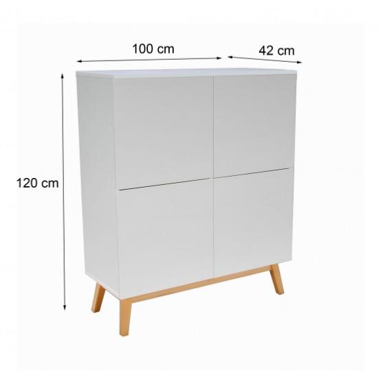 Meuble de rangement HOME 4 portes / Blanc