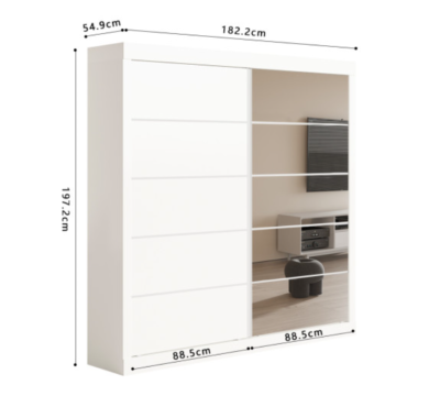 armoire 2 portes coulissantes blanc KARENA