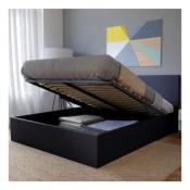 Lit coffre BARCELONA 140x190 + 1 sommier / Noir