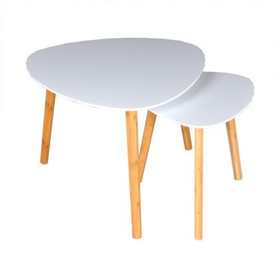 Lot de 2 tables basses gigognes ONYX / Blanc