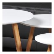 Lot de 3 tables basses gigognes VENUS / Blanc