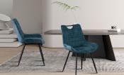 Chaise velours bleu petrol NINO