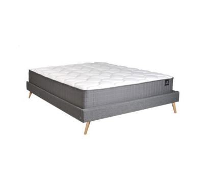 Lit BOREA 160x200 tissu + 1 sommier + 1 matelas CARLTON / Gris Foncé