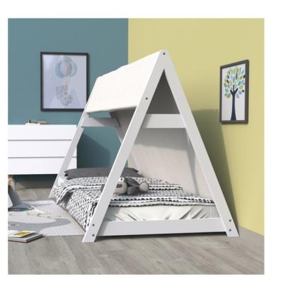 Lit cabane TIPI 90x190 + 1 toile + 1 sommier / Blanc