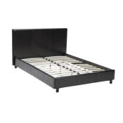 Lit ATLANTA 140x190 + 1 sommier + 1 matelas CARLTON / Noir