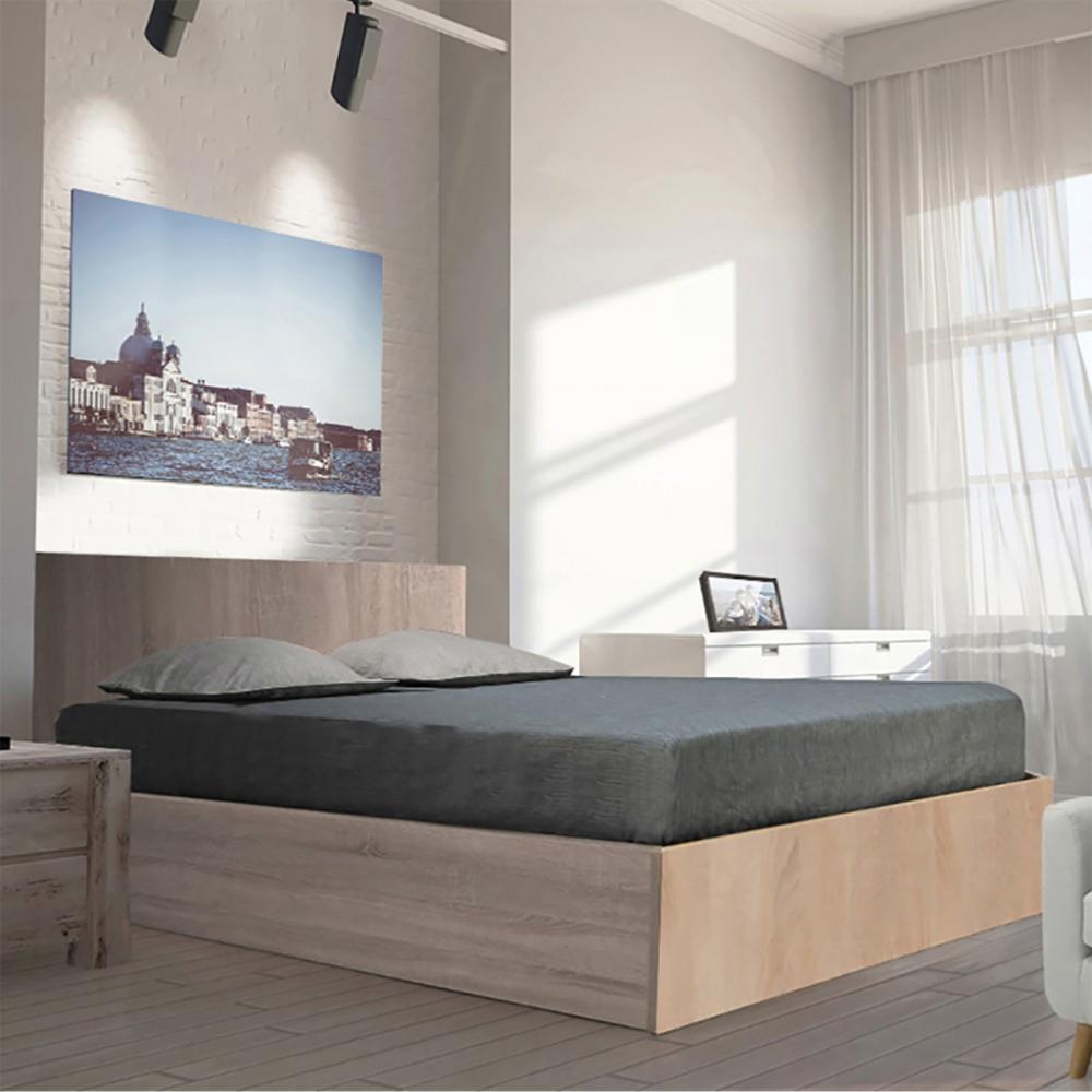  Lit coffre TURIN 180x200 + 1 sommier Chêne Blanchi