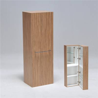 Armoire murale LOUNGE 5 tablettes + miroir intérieur / Zebrano