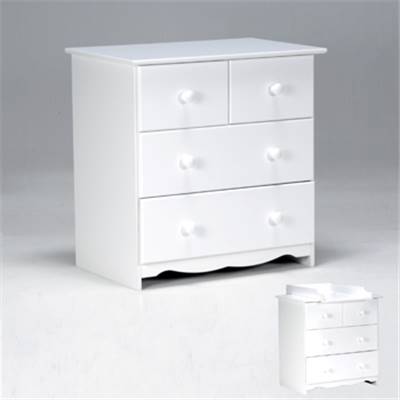 Commode TEDDY 2 + 2 tiroirs / Blanc