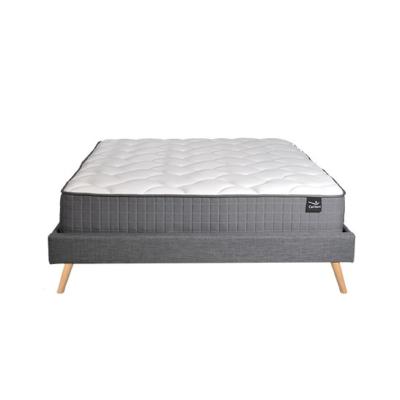 Lit BOREA 160x200 tissu + 1 sommier + 1 matelas CARLTON / Gris Foncé