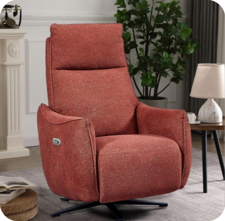 Fauteuil relaxation pivotant PEPSY rouge brique 