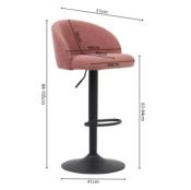 Tabouret de bar 'AUDA' bouclé rose